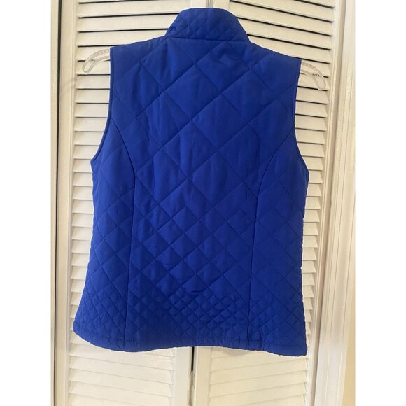 NWT ($79) For Cynthia Womens SZ PS Solid Blue Quilted Fleece Full Zip Vest - Picture 2 of 8
